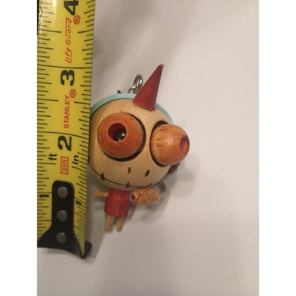 Eclectic Wooden Hanging Figure With Chain. - Picture 10 of 10